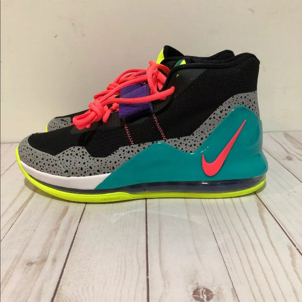 Nike Air Force Max Black/Hot Punch-Volt-New Green - Picture 5 of 8